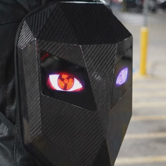 Animated LED eyes close-up