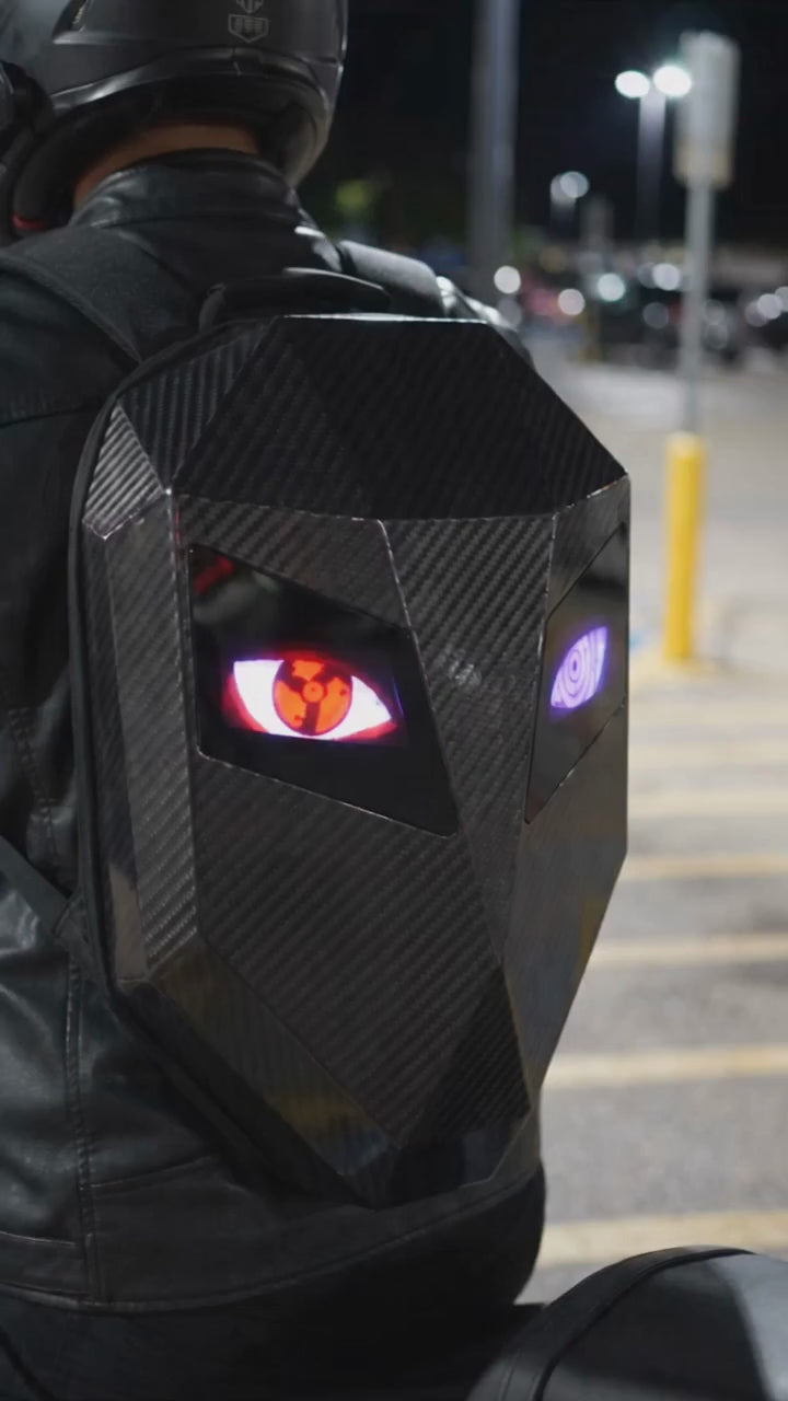 Animated LED eyes close-up