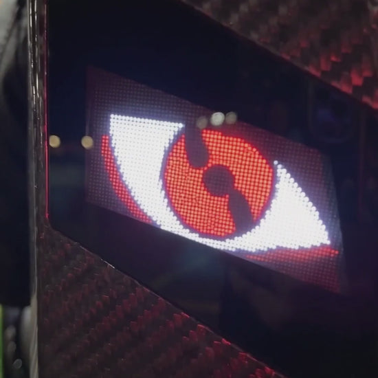 RideGaze LED eyes backpack at night