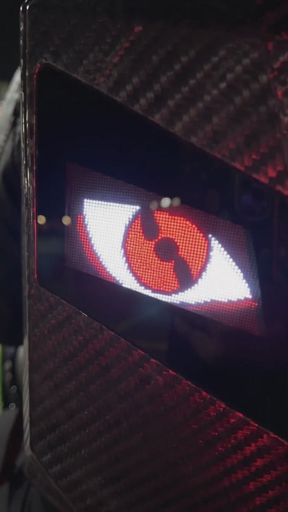 RideGaze LED eyes backpack at night