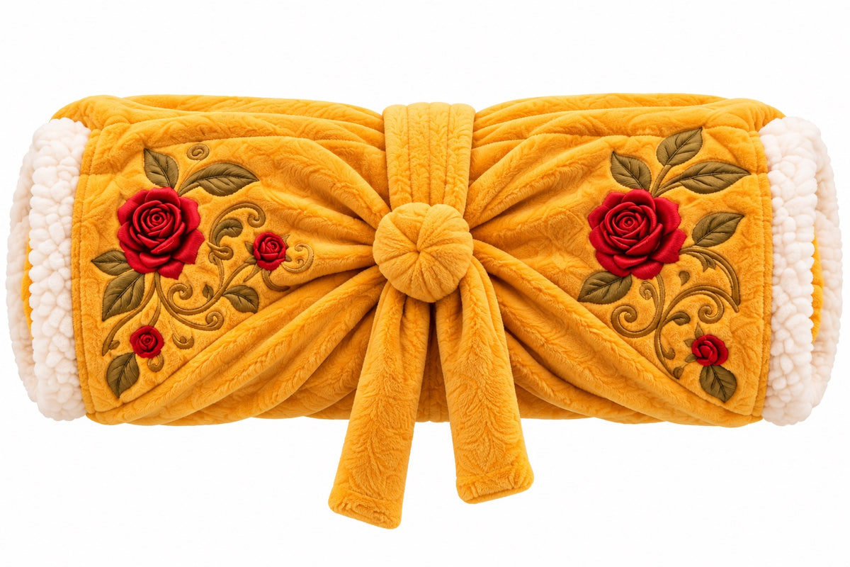 Rose Princess Heated Robe, rolled up